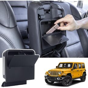 صندوق منظم مخفي لوحدة التحكم المركزية من JKCOVER متوافق مع Jeep Wrangler JL/JLU 4XE وJeep Gladiator JT 2018-2022 2023 2024 ملحقات مسند الذراع، مقصورة سرية، صندوق تخزين مخفي بلمسة واحدة