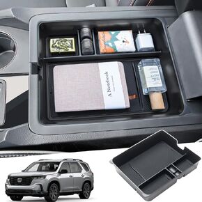 PIMCAR Compatible with 2023 2024 Honda Pilot, 2024 Honda Ridgeline/Passport Center Console Organizer Insert Tray Accessories Armrest Box Divider ABS Plastic Material