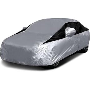 Titan Lightweight Poly 210T Car Cover for Compact Sedans 176-185". Waterproof, UV Protection, Scratch Resistant, Driver-Side Zippered Opening. Fits Corolla, Sentra, Cruz and More.