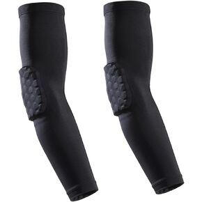 Elbow Pads, Basketball Shooter Sleeves, Collision Avoidance Hex Padded Arm Sleeves for Volleyball Football Cycling
