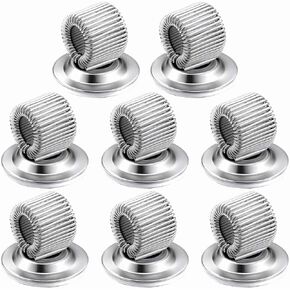 yuntop 8 Pcs Manganese Steel Pen Holder Clips Self Adhesive Pencil Organizer with Adjustable Spring Loop for Erase Board Whiteboard Bulletin Board Refrigerator Map Office Home Fit Any Size (Silver)