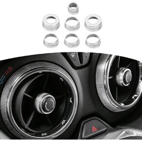 RT-TCZ for Camaro Air AC Vents Knob Trim Rings for Chevy Camaro 2017 Up Blue Interior Accessories 7pcs