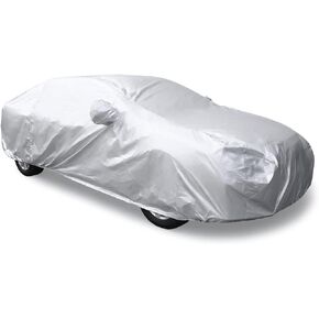 uxcell 3XL Silver Tone 190T Car Cover Outdoor Weather Waterproof Scratch Rain Snow Heat Resistant W Mirror Pocket 490 x 180 x 160cm