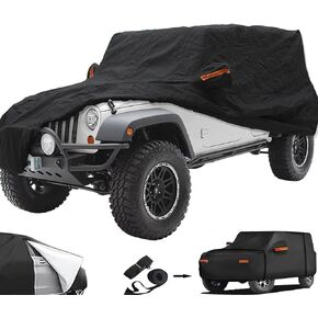 Big Ant Car Cover Custom Fits for Jeep Wrangler 4 Door JK Unlimited Sport/Sahara/Rubicon Waterproof All Weather, Full Exterior Cover Outdoor Snow Sun Uv Protection