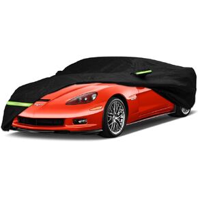 Waterproof Car Covers for 1984-1996 C4 Corvette, Car Cover 190T Covers Customer Fit 100% Waterproof Windproof Strap & Double Door Zipper Up to 200" L (C4:(1984-1996))