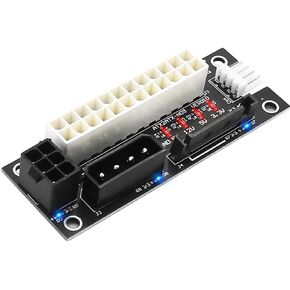 ADD2PSU Power Supply Connector 4 in 1 Molex 4Pin/SATA/ATX 6Pin/4Pin Dual PSU Multiple Power Supply Adapter, Synchronous Power Board, Add 2PSU with Power LED