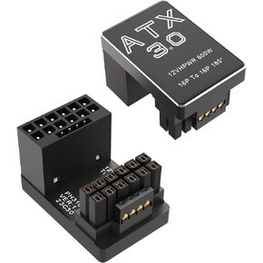 12VHPWR 180 Degree Angled Adapter: Aluminum ATX 3.0 16 Pin GPU Power Connector 600W Pcie5.0 Power Adapter for 12+4pin RTX 3090Ti 4070Ti 4080 4090 Graphic Card GPU (Type A)