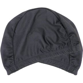 QY 2Pack Superior Polyester Cloth Fabric Bathing Cap Swimming Caps Swimming Hats for Water Sports, Classic Pure Black Color