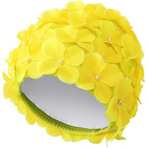 Handmade Women Floral Petal Swim Cap Retro Bathing Caps for Long/Short Hair,Suitable for Swimming Pool/Beach/Vacation
