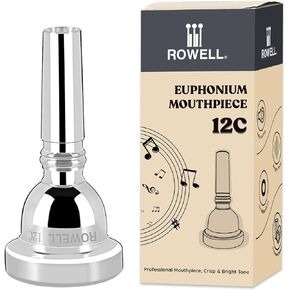 Euphonium Mouthpiece 12 C Euphonium Mouthpiece Baritone Mouthpiece Standard Euphonium Mouthpiece Silver-Plated Euphonium Mouthpiece Professional Baritone Euphonium Replacement Mouthpiece