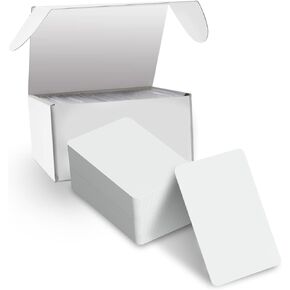 100 Pack CR80 30 mil ID PVC Cards Graphic Quality PVC Cards- Dual-Sided CR80 White PVC Blank Cards, Compatible with Most ID Badge Printers - Suitable for Employee, Membership and Student IDs