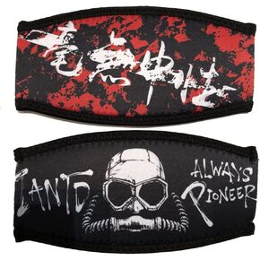 Scuba Diving Mask Strap Cover with Hook and Loop Fastener Neoprene Wrapper for Dive Snorkel Velcro Closure Two Side Patters Flag CCR Patterns, Black, 7.5"/19cm (long) x 3.5"/9cm (wide) in Saudi Arabia
