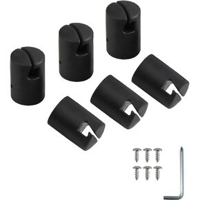 Trampoline Enclosure Pole Cap for Flat Steel Sheet Top Ring System, 6 Pieces, Black, Only Fit in 32mm(1.26in) Diameter Trampoline Pole