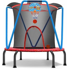 Zupapa No-Gap Design Trampoline for Kids Toddler Indoor Outdoor Small Trampolines for Baby with net Basketball Hoop for Age 2-5, 54'' 66''