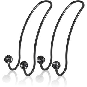OTOSTAR 2 Pack Car Headrest Hooks Bling Handmade Crystal Multifunctional Car Back Seat Headrest Hangers Strong and Durable Auto Hooks Organizer Universal for Vehicle SUV Truck (Black)