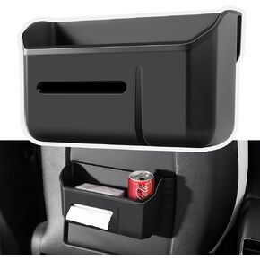 for Tesla Model 3 Model Y Seat Back Organizer Durable TPE Storage Pocket Backseat Tissue Holder Phone Drink Tray Trash Can Container for Model Y Model 3 Interior Accessories