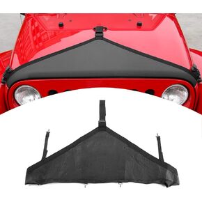 RT-TCZ Engine Hood Bra Cover T-Style Sunproof Protector for Jeep Wrangler JK 2007-2017 (Black)