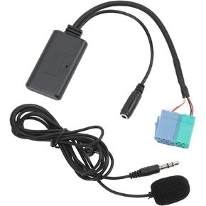 Car Bluetooth Audio Adapter Cable,Wireless Audio AUX Input Adapter Wire Bluetooth 5.0 with Microphone for
