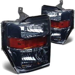 DNA MOTORING HL-OH-FSUPER08-BK-AM Black Amber Headlights Replacement Compatible with 08-10 F-250 / F-350 / F-450 / F-550 Super Duty