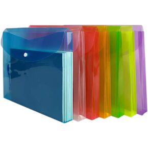 Poly Envelope Legal Expandable File Folders Organizer with Snap Button Assort Color Sheets Holder 7 Packs