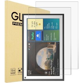 2 Pack Tempered Glass Screen Protector For Echo Show 15-Full HD 15.6" Smart Display Laptop, 9H Hardness, Bubble Free, 2.5D, Anti Fingerprint