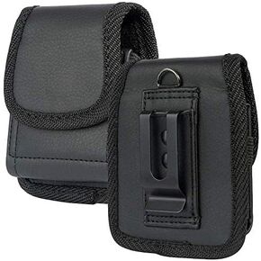 Universal Flip Phone Case, Mobile Phone Belt Pocket with Clip, Black Vertical Pouch for All iPhone Series, iPhone 7/8, iPhone 7 Plus/8 Plus(for 4.2-5.4 Inch Case)
