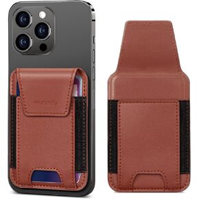 nuoku Magnetic Wallet Card Holder, Compatible with Magsafe Wallet for Airtag Holder, Magnetic Phone Wallet for iPhone 15/14/13/12 Series, Not for 13 Mini/12 Mini, Max Fits 6 Cards