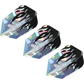 PATIKIL Slim Dart Flights, 3 Pack PET Unique Design Dart Accessories for Steel Tip Dart and Soft Tip Darts, Black Silver Tone