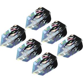 PATIKIL Slim Dart Flights, 6 Pack PET Unique Design Dart Accessories for Steel Tip Dart and Soft Tip Darts, Black Silver Tone
