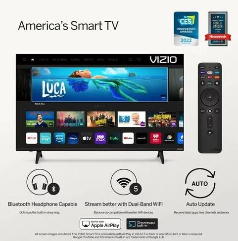 تلفزيون VIZIO 40 بوصة فئة D-Series FHD LED ذكي للألعاب والبث، وسماعة رأس بلوتوث - D40fM-K09 (متجدد) in Saudi Arabia