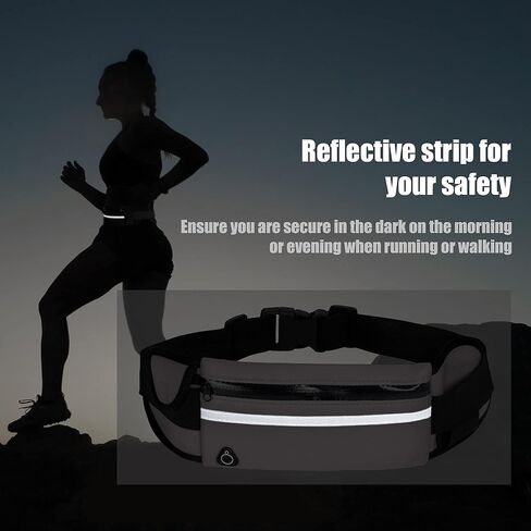 Running Belt Waist Packs,Workout Fanny Pack,Ultra Light Bounce Free Waist Pouch Fitness Workout Belt Sport Waist Pack for Women Men,Adjustable Waistband Bag for All Kinds of Phone (Grey) in Kuwait
