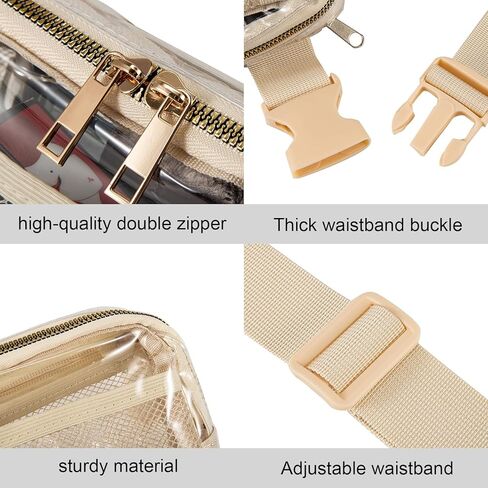 تمت الموافقة على ملعب فاني باك الشفاف، حقيبة حزام شفافة حقيبة خصر شفافة مع حزام قابل للتعديل للرجال والنساء والرياضات والتسوق والسفر والمشي لمسافات طويلة والجري والشاطئ والحفلات الموسيقية. in Kuwait