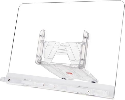 Acrylic Book Stand for Reading, Foldable Acrylic Book Holder Handsfree, Recipe Cook Book Stand Holder, 16 Level Adjustable Book Display Stand for Magazines, Laptop, Textbook,15.35'' x 11.2'' in Kuwait