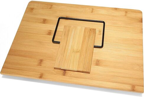 Large Bamboo Book Stand - Adjustable Foldable Book Holder Tray with Page Holder Clips - Holds Cookbooks, Receipe Books, Textbooks, Tablets, Laptops, Music Books, Documents - 15.2" x 11.2" Main Board in Saudi Arabia