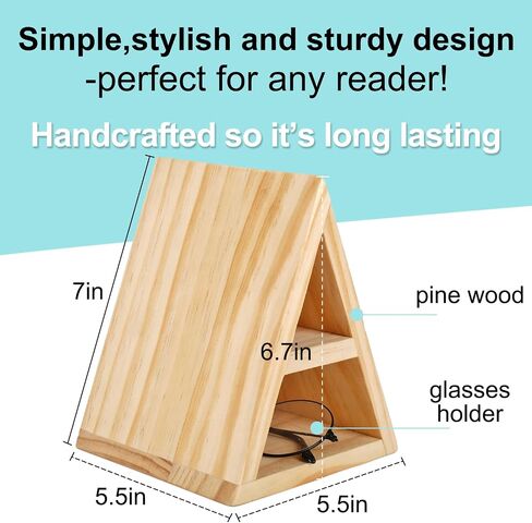 Whaline Triangle Book Page Holder Double Layer Bookmark Pine Wood Book Stand for Grad Party Gift Library Home Classroom Students Teachers Readers Writers Librarian Supplies in Saudi Arabia
