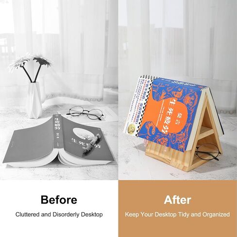 Whaline Triangle Book Page Holder Double Layer Bookmark Pine Wood Book Stand for Grad Party Gift Library Home Classroom Students Teachers Readers Writers Librarian Supplies in Saudi Arabia