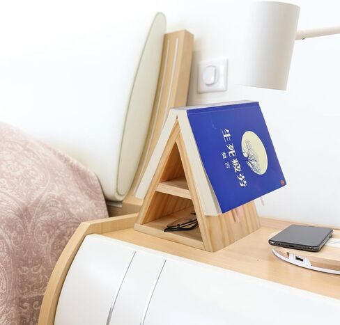 Whaline Triangle Book Page Holder Double Layer Bookmark Pine Wood Book Stand for Grad Party Gift Library Home Classroom Students Teachers Readers Writers Librarian Supplies in Saudi Arabia