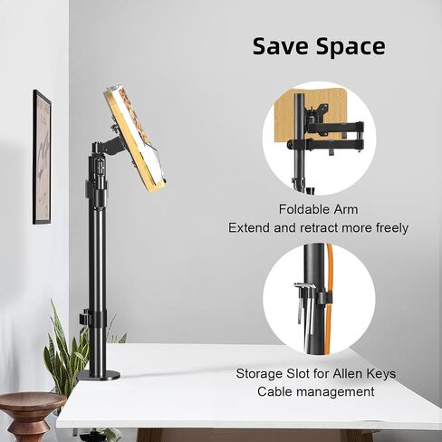 Bracwiser Bamboo Book Stand Height Adjustable with Clamp, Desktop Reading Mount Holder with Sturdy Page Clips 11x7.6 inch, MD7421TP006 in Saudi Arabia