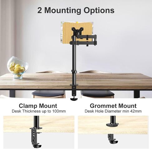 Bracwiser Bamboo Book Stand Height Adjustable with Clamp, Desktop Reading Mount Holder with Sturdy Page Clips 11x7.6 inch, MD7421TP006 in Saudi Arabia