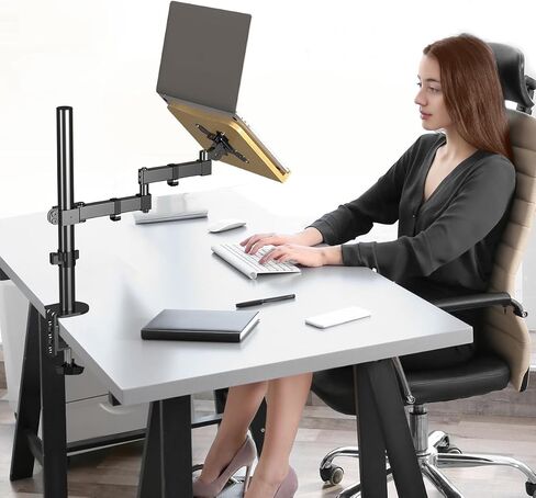 Bracwiser Bamboo Book Stand Height Adjustable with Clamp, Desktop Reading Mount Holder with Sturdy Page Clips 11x7.6 inch, MD7421TP006 in Saudi Arabia