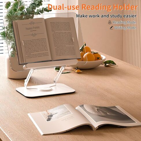 حامل كتب أكريليك للقراءة، حامل قابل للتعديل مع مشابك للصفحات، جهاز سطح المكتب قابل للطي لعرض كتاب الطبخ، ورقة الموسيقى، الكمبيوتر المحمول، الوصفة، الكتاب المدرسي، حر اليدين، الألومنيوم in Kuwait