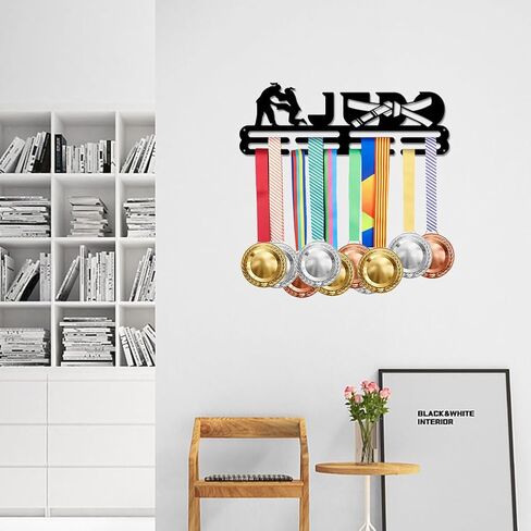 SUPERDANT Judo Medal Holder Display Hanger Rack Frame for Women's Judo Sturdy Steel Metal with Judo Moves Pattern Wall Mounted Hooks Medal Rack Display Over 40 Medals in Saudi Arabia