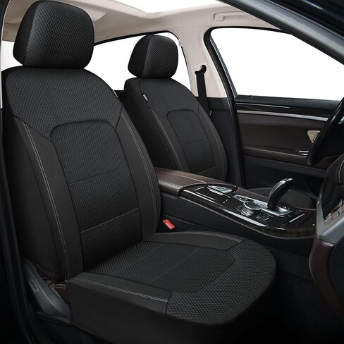 AKAUTO Front Seat Covers 3D Air Mesh, Car Seat Cover Full Coverage Protection, Automotive Seat Covers, Airbag Compatible, Universal Seat Covers Fit for SUV, Trucks, Sedans (Black) in Saudi Arabia