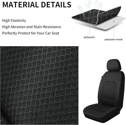 AKAUTO Front Seat Covers 3D Air Mesh, Car Seat Cover Full Coverage Protection, Automotive Seat Covers, Airbag Compatible, Universal Seat Covers Fit for SUV, Trucks, Sedans (Black) in Saudi Arabia