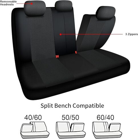 AKAUTO Front Seat Covers 3D Air Mesh, Car Seat Cover Full Coverage Protection, Automotive Seat Covers, Airbag Compatible, Universal Seat Covers Fit for SUV, Trucks, Sedans (Black) in Saudi Arabia