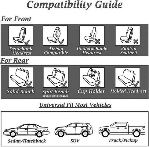 AKAUTO Front Seat Covers 3D Air Mesh, Car Seat Cover Full Coverage Protection, Automotive Seat Covers, Airbag Compatible, Universal Seat Covers Fit for SUV, Trucks, Sedans (Black) in Saudi Arabia