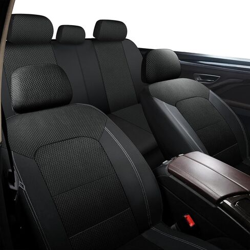 AKAUTO Front Seat Covers 3D Air Mesh, Car Seat Cover Full Coverage Protection, Automotive Seat Covers, Airbag Compatible, Universal Seat Covers Fit for SUV, Trucks, Sedans (Black) in Saudi Arabia