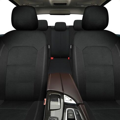 AKAUTO Front Seat Covers 3D Air Mesh, Car Seat Cover Full Coverage Protection, Automotive Seat Covers, Airbag Compatible, Universal Seat Covers Fit for SUV, Trucks, Sedans (Black) in Saudi Arabia