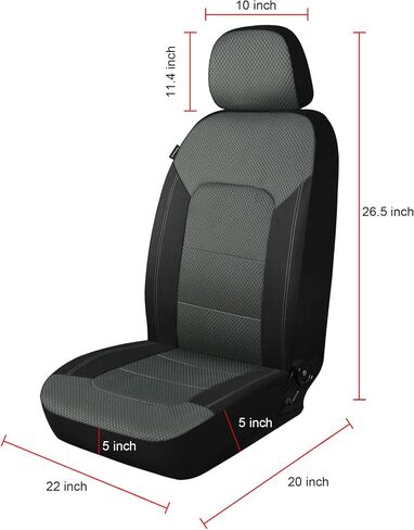 AKAUTO Front Seat Covers 3D Air Mesh, Car Seat Cover Full Coverage Protection, Automotive Seat Covers, Airbag Compatible, Universal Seat Covers Fit for SUV, Trucks, Sedans (Black) in Saudi Arabia