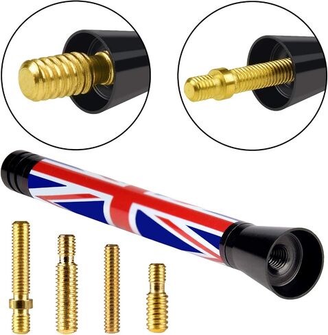 ONE250 Antenna, Compatible with MINI Cooper All Models - Will fit Any MINI Cooper, Cooper S, Convertible, Countryman, Clubman, Coupe or Roadster (Black/White Union Jack UK Flag) in Kuwait